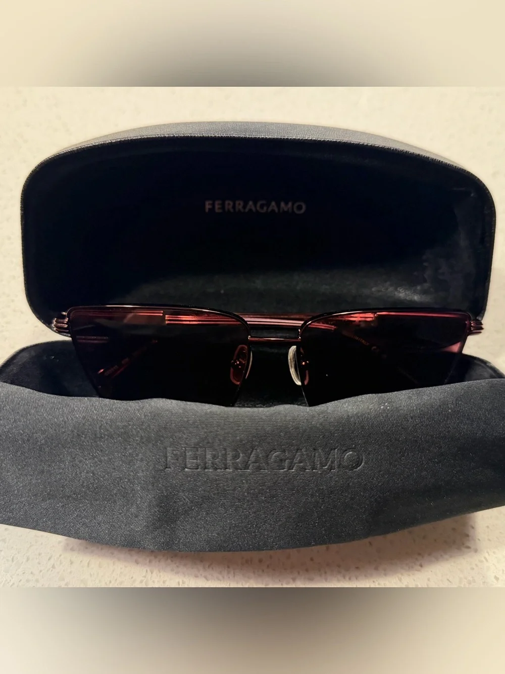 Salvatore Ferragamo Women’s Wine Rimless Sunglasses